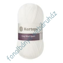  ! Kifutó termék ! Kartopu Cozy Wool Sport kötőfonal - fehér  # KC010
