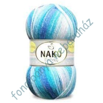   Nako Elit Baby Mini Batik kötőfonal - fehér-kék-türkiz  # 32455