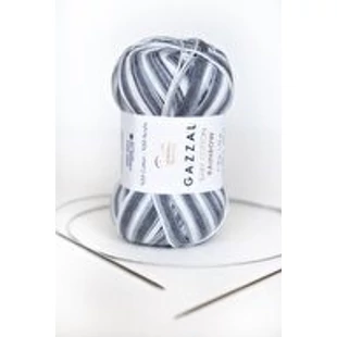   Gazzal Baby Cotton Rainbow kötőfonal - szürke-fehér  # GBCR-476