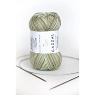   Gazzal Baby Cotton Rainbow kötőfonal - zöld-drapp-krém  # GBCR-477