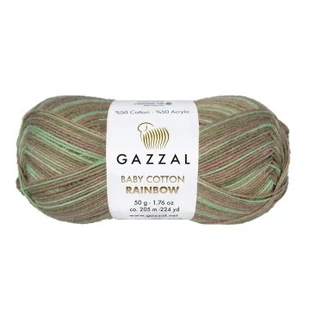   Gazzal Baby Cotton Rainbow kötőfonal - keki-zöld-drapp  # GBCR-478