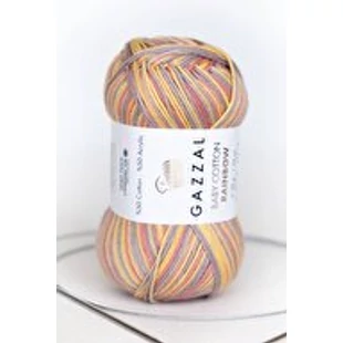   Gazzal Baby Cotton Rainbow kötőfonal - drapp-sárga-lazac  # GBCR-487