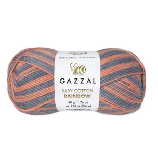  Gazzal Baby Cotton Rainbow kötőfonal - szürke-lazac  # GBCR-486