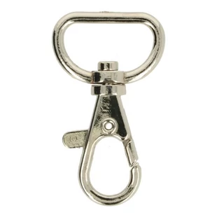   Karabíner 4,5 cm hosszú 2 cm-es félkarikával - nickel  # KK103-NI