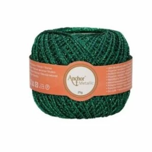 Anchor Metallic Fine horgolófonal - zöld csillogó # MA00322