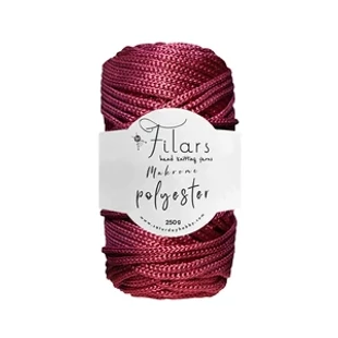   Retwisst Filars XL Polyester makramé és zsinórfonal 4 mm - burgundy # RT-F-XL-016