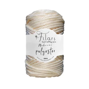   Retwisst Filars XL Polyester makramé és zsinórfonal 4 mm - krém # RT-F-XL-010