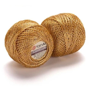   YarnArt Camellia horgolócérna 20 gr - arany csillogó  # YA-Camellia-2