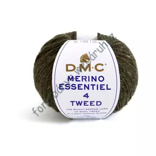   DMC Merino Essentiel 4 Tweed kötőfonal - vadász zöld  # DMC-MET-909
