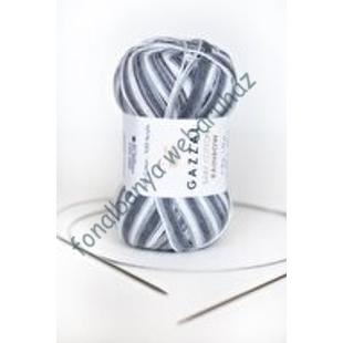   Gazzal Baby Cotton Rainbow kötőfonal - szürke-fehér  # GBCR-476