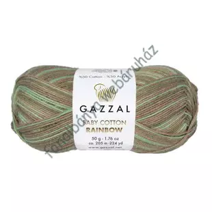   Gazzal Baby Cotton Rainbow kötőfonal - keki-zöld-drapp  # GBCR-478