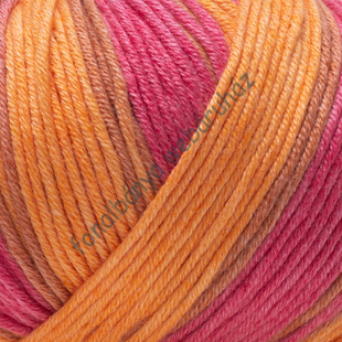 Kép 2/8 -   Gazzal Pareo kötőfonal - narancs-pink-drapp # GP-10426