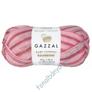   Gazzal Baby Cotton Rainbow kötőfonal - rózsa--drapp-fukszia # GBCR-482