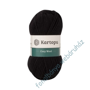   Kartopu Cozy Wool Sport kötőfonal - fekete  # KC940