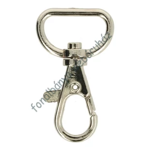   Karabíner 4,5 cm hosszú 2 cm-es félkarikával - nickel  # KK103-NI