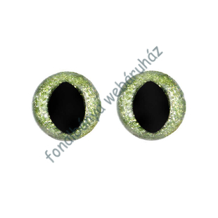  Biztonsági szem zöld-csillogó kéttónusú macskaszem 12 mm # KK-Bsz-5637-12-525