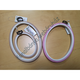   Ovális flexi hoop 13x9 cm belső átmérővel rózsaszín - műanyag  # N9045PINK