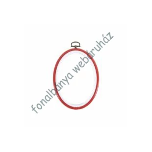   Ovális flexi hoop 13x9 cm belső átmérővel piros - műanyag  # N9045RED