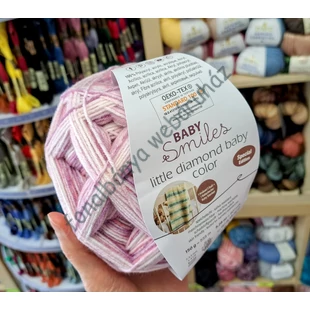   Schachenmayr Baby Smiles little diamond baby color - fehér-lila-rózsa #MBSD282
