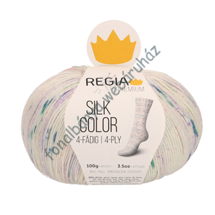   Schachenmayr Regia Premium Silk color 4 PLY Kötőfonal - krém-lila-kék-melír  # 18