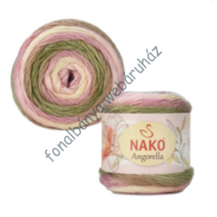 Nako Angorella kötőfonal -krém-rózsa-zöld # NA87536