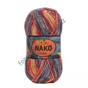   Nako Boho zoknifonal - piros-bordó-mustár-szürke-kék # NB32841