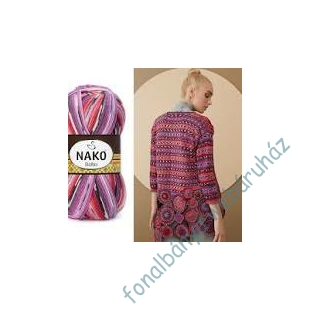 Kép 3/5 -   Nako Boho zoknifonal - kék-szürke-piros # NB82454