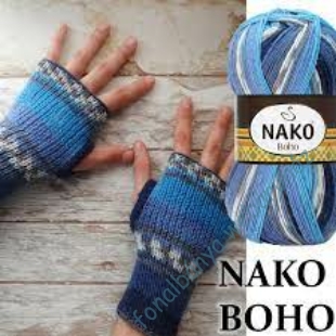 Kép 5/5 -   Nako Boho zoknifonal - kék-szürke-piros # NB82454
