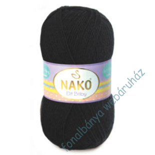   Nako Elit Baby kötőfonal - fekete  # NEB-217