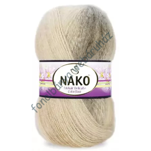  Nako Mohair Delicate Colorflow kötőfonal - krém, drapp, barna # 7309