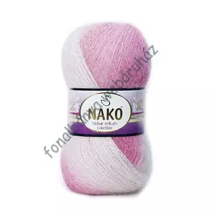   Nako Mohair Delicate Colorflow kötőfonal - krém, púder és orgona # 28081