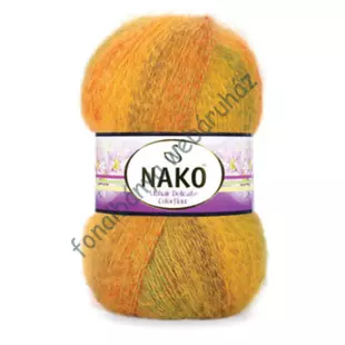   Nako Mohair Delicate Colorflow kötőfonal - sütőtök- és oliva árnyalatok # 7252