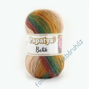   Papatya Batik kötőfonal - zöld-drapp-rozsda-barna  # 35