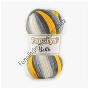   Papatya Batik kötőfonal - sárga-szürke-fehér  # 45