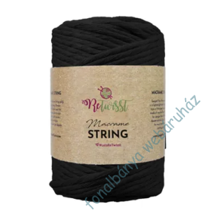   Retwisst String makramé és zsinórfonal - fekete  # Rw-String-02