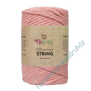   Retwisst String makramé és zsinórfonal - barackos rózsa  # Rw-String-27