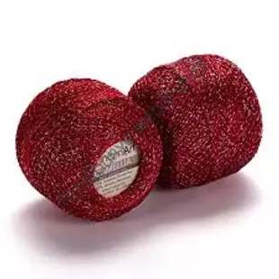   YarnArt Camellia horgolócérna 20 gr - piros csillogó  # YA-Camellia-3